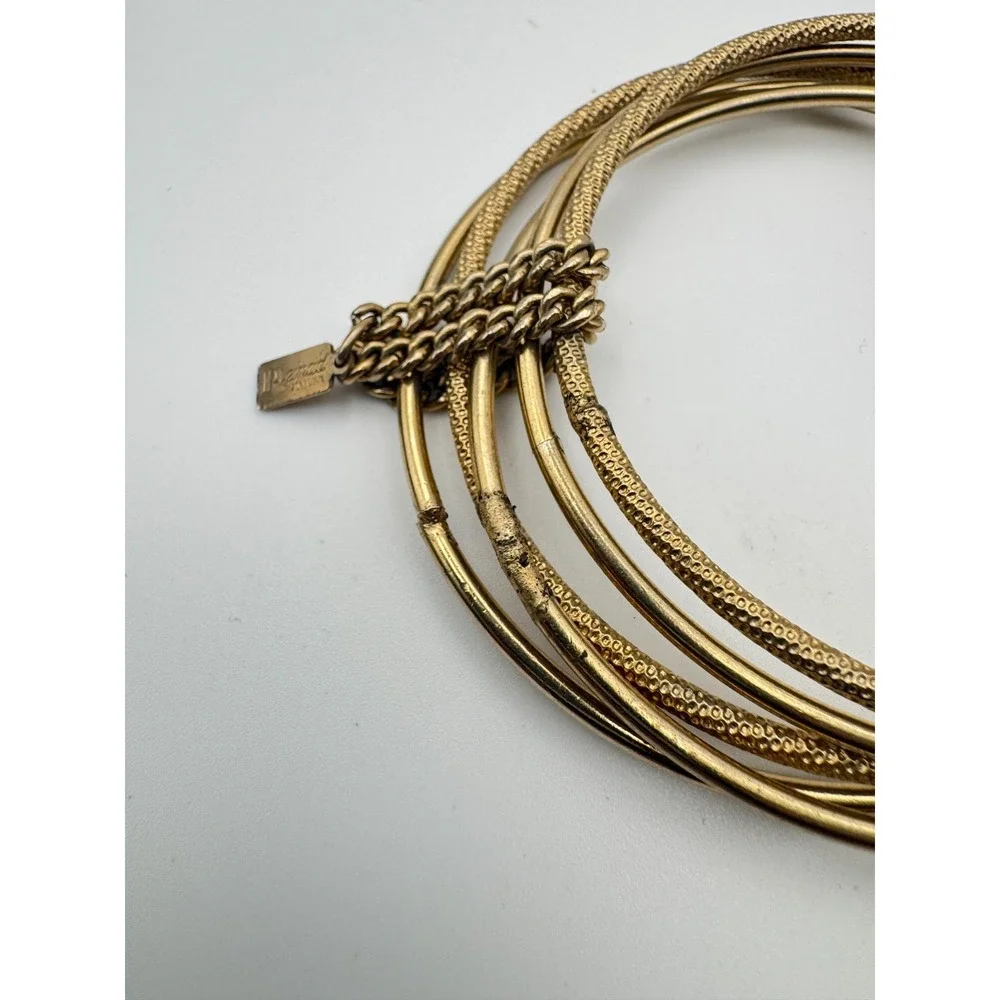 Vintage REINAD Bangle Set Multi Strand Interlocking Rolling Bracelet 5th Ave NY